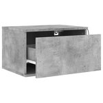 vidaXL Tables de chevet murales avec lumières LED 2 Pièces gris béton