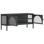 vidaXL Meuble TV noir 105x35x50 cm verre et acier