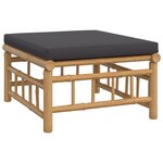 vidaXL Salon de jardin 8 Pièces avec coussins gris foncé bambou