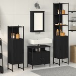 vidaXL Ensemble de meubles de salle de bain en 4 pièces chêne noir bois reconstitué