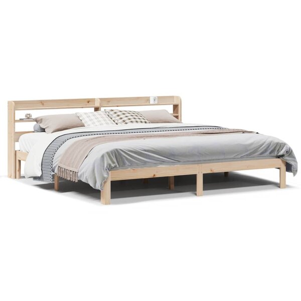 vidaXL Cadre de lit avec tête de lit sans matelas 180x200 cm