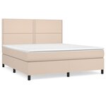 vidaXL Sommier à lattes de lit avec matelas Cappuccino 180x200 cm