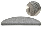 vidaXL Tapis de marches d'escalier 15 Pièces Gris clair 56x17x3 cm