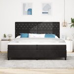 Lit box spring vidaXL avec matelas et LED Noir 200x200 cm Velours