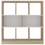 vidaXL Bibliothèque Blanc et chêne sonoma Bois d'ingénierie