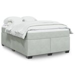 vidaXL Sommier à lattes de lit et matelas Gris clair 160x200cm Velours