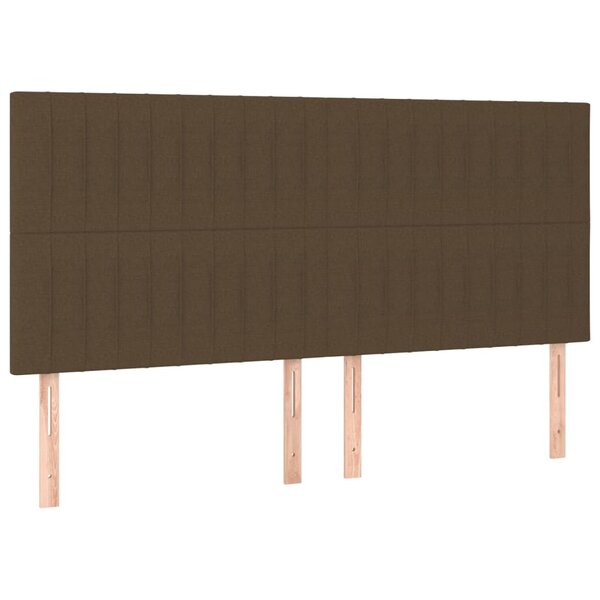 vidaXL Têtes de lit 4 Pièces Marron Foncé 90x5x78/88 cm Tissu