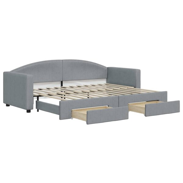 vidaXL Lit de jour avec gigogne et tiroirs sans matelas 80x200 cm