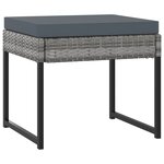 vidaXL Salon de jardin 9 Pièces avec coussins Résine tressée Gris
