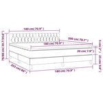 vidaXL Sommier à lattes de lit avec matelas LED Gris clair 180x200 cm