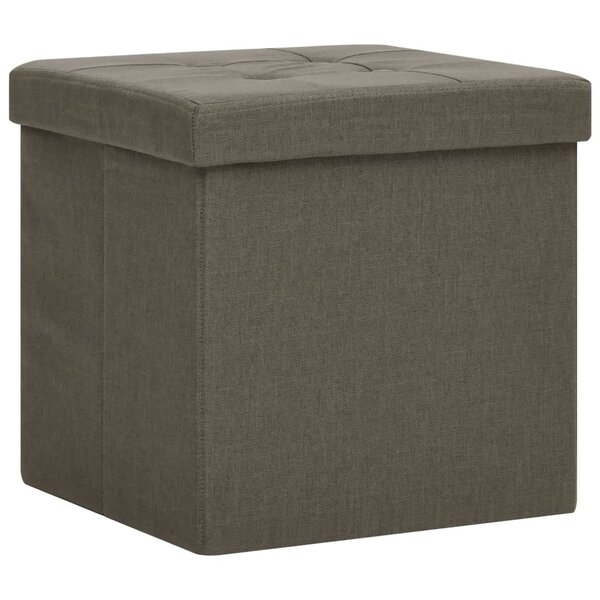 vidaXL Tabouret de rangement pliable Marron Faux lin
