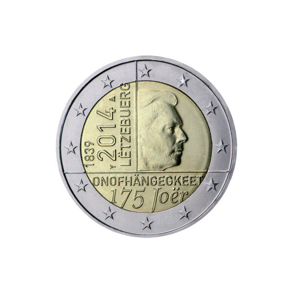 Monnaie 2 euros commémorative luxembourg 2014 - indépendance