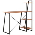 vidaXL Bureau avec étagère Noir et marron 102x50x117 cm