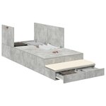 vidaXL Cadre de lit de rangement Gris béton 100x200 cm
