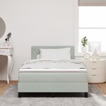 Lit à sommier avec matelas et lumière LED Gris clair 120x200 cm Velours