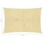 vidaXL Voile d'ombrage 160 g/m² Beige 6x7 m PEHD