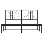 vidaXL Cadre de lit métal avec tête de lit noir 135x190 cm