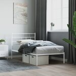 vidaXL Cadre de lit métal sans matelas avec tête de lit blanc 75x190cm