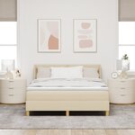 Lit avec sommier vidaXL crème 160x200 cm en tissu