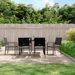 vidaXL Ensemble à manger de jardin 7 Pièces résine tressée acier