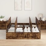 vidaXL Cadre de lit de rangement Chêne fumé 160x200 cm