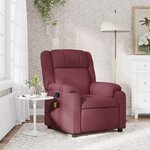 vidaXL Fauteuil de massage inclinable Rouge bordeaux Tissu