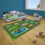 Tapis enfant Circuit de voiture 100 x 160 cm - Vert
