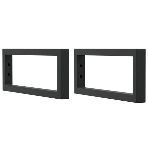 vidaXL Supports d'étagères pour lavabo 2 Pièces noir rectangulaire acier