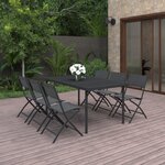 vidaXL Mobilier de salle à manger d'extérieur 7 Pièces Acier