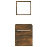 vidaXL Armoire de salle de bain avec miroir Chêne fumé 41x38 5x48 cm