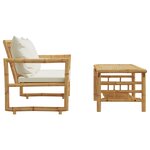 vidaXL Salon de jardin 2 Pièces avec coussins bambou