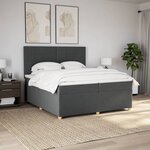 vidaXL Sommier à lattes de lit avec matelas Gris foncé 200x200cm Tissu