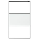 vidaXL Paroi de douche avec étagère Noir 115x195cm Verre ESG&Aluminium