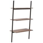 vidaXL Étagère inclinée à 3 niveaux Marron foncé et noir 64x34x116 cm
