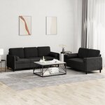 vidaXL Ensemble de canapés 2 Pièces avec coussins noir velours