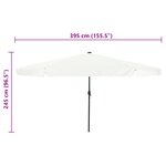 Parasol de jardin vidaXL avec des lumières LED Ø395x245 cm Blanc sable