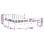 vidaXL Cadre de lit sans matelas bois massif gris 200x200 cm