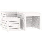 vidaXL Ensemble de boîtes de jardin 3 Pièces blanc bois de pin massif