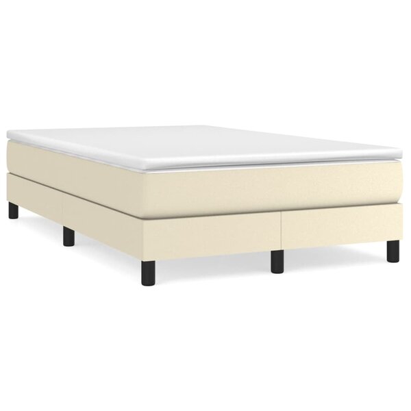 vidaXL Sommier à ressorts de lit Crème 120x200 cm Similicuir
