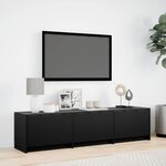 vidaXL Meuble TV avec LED noir 165x34x40 cm bois d'ingénierie