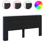 vidaXL Armoire tête de lit avec LED noir 200x16 5x103 5 cm