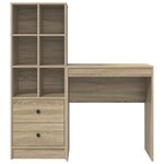 vidaXL Bureau avec Rangement Chêne Sonoma Bois d'Ingénierie