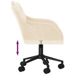 vidaXL Chaises pivotantes à manger lot de 2 Crème Velours