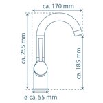 SCHÜTTE Mitigeur de lavabo CORNWALL avec poignée latérale noir mat
