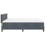 vidaXL Lit à ressorts avec matelas et LED Gris foncé 180x200 cm Velours