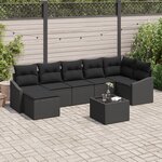 vidaXL Ensemble de canapé de jardin 8 pièces avec coussins beige en poly rattan
