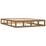 vidaXL Cadre de lit sans matelas marron miel 200x200 cm bois massif