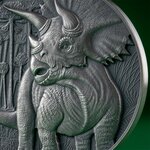 Pièce de monnaie en Argent 2000 Francs g 62.2 (2 oz) Millésime 2025 Lost World coin TRICERATOPS