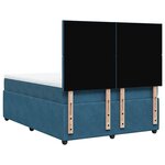 vidaXL Sommier à lattes de lit et matelas Bleu foncé 140x190cm Velours