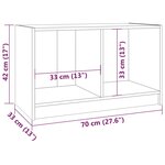 vidaXL Meuble TV Gris 70x33x42 cm Bois de pin massif